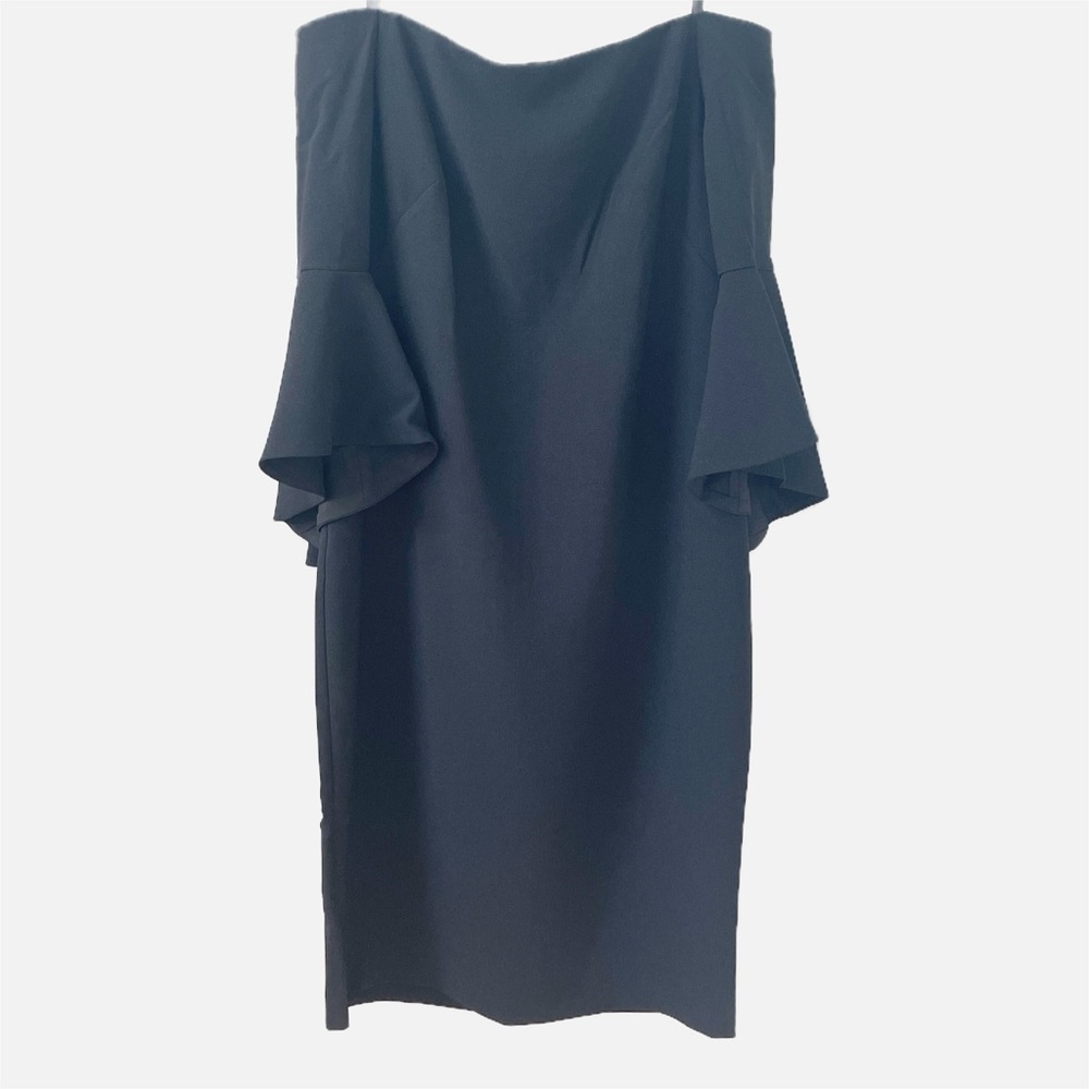 Chelsea28 Black Bell Sleeve Off-the-Shoulder Cocktail Dress